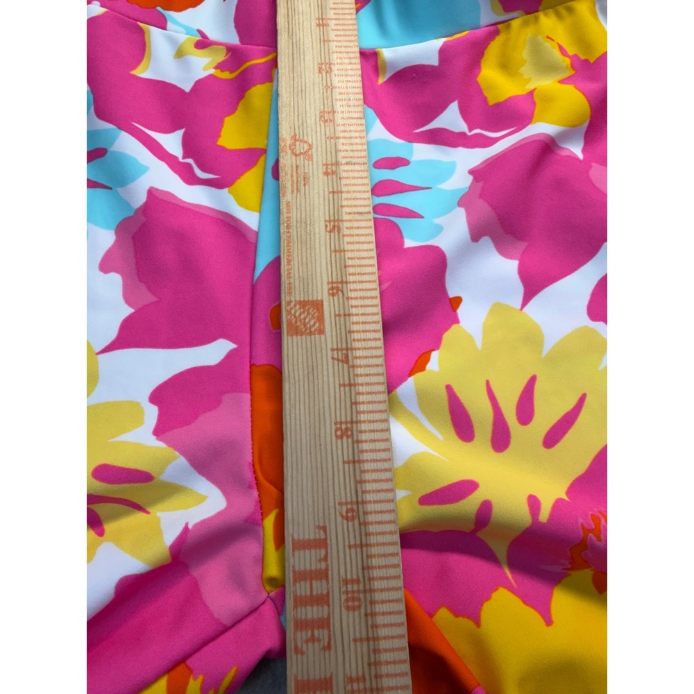Jude Connally Pants Womens Small Pink Floral Wide Leg Crop High Rise Stretch USA - Picture 7 of 9